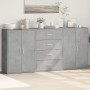 Aparadores 3 uds madera de ingeniería gris hormigón 60x31x84 cm by , Sideboards - Ref: Foro24-3276577, Price: 217,07 €, Disco...