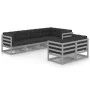 Garden furniture set 7 pieces and cushions solid pine wood by vidaXL, Garden sets - Ref: Foro24-3076696, Price: 625,65 €, Dis...