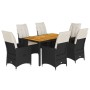 Set de comedor de jardín 7 pzas y cojines ratán sintético negro von , Gartensets - Ref: Foro24-3276684, Preis: 792,70 €, Raba...