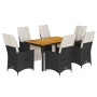 Set de comedor de jardín 7 pzas y cojines ratán sintético negro von , Gartensets - Ref: Foro24-3276858, Preis: 803,55 €, Raba...