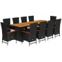 Set de comedor jardín 11 pzas con cojines ratán sintético negro by , Garden sets - Ref: Foro24-3277525, Price: 1,00 €, Discou...