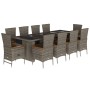 Set de comedor de jardín 11 pzas y cojines ratán sintético gris by , Garden sets - Ref: Foro24-3277559, Price: 1,00 €, Discou...