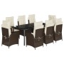 Set comedor para jardín 9 pzas y cojines ratán sintético marrón by , Garden sets - Ref: Foro24-3213213, Price: 1,00 €, Discou...