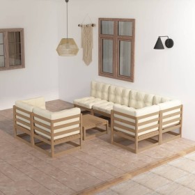 Gartenmöbel 8 Stück und Kissen aus massivem Kiefernholz von vidaXL, Gartensets - Ref: Foro24-3076702, Preis: 832,17 €, Rabatt: %