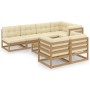 Gartenmöbel 8 Stück und Kissen aus massivem Kiefernholz von vidaXL, Gartensets - Ref: Foro24-3076702, Preis: 832,17 €, Rabatt: %