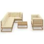 Garden furniture 8 pieces and solid pine wood cushions by vidaXL, Garden sets - Ref: Foro24-3076702, Price: 819,41 €, Discoun...