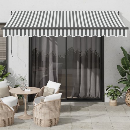 Toldo retráctil aluminio y tela antracita y blanco 3,5x2,5 m by , Awnings - Ref: Foro24-3216109, Price: 203,59 €, Discount: %