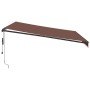 Toldo retráctil automático con luces LED marrón 400x350 cm de , Toldos - Ref: Foro24-3215406, Precio: 811,22 €, Descuento: %