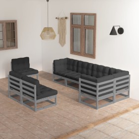 Gartenmöbel 8-teilig und Kissen aus massivem Kiefernholz von vidaXL, Gartensets - Ref: Foro24-3076676, Preis: 783,75 €, Rabat...