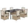 Set comedor de jardín 7 pzas con cojines ratán sintético beige by , Garden sets - Ref: Foro24-3263025, Price: 836,03 €, Disco...