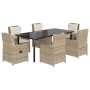 Set comedor de jardín 7 pzas con cojines ratán sintético beige de , Conjuntos de jardín - Ref: Foro24-3262894, Precio: 984,92...