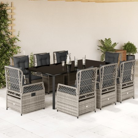 Set comedor jardín 9 pzas y cojines ratán sintético gris von , Gartensets - Ref: Foro24-3262998, Preis: 1,00 €, Rabatt: -5%%
