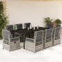 Set comedor jardín 9 pzas y cojines ratán sintético gris von , Gartensets - Ref: Foro24-3262998, Preis: 1,00 €, Rabatt: -5%%