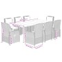 Set comedor jardín 9 pzas y cojines ratán sintético gris von , Gartensets - Ref: Foro24-3262998, Preis: 1,00 €, Rabatt: -5%%