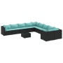Set de sofás de jardín 11 pzas y cojines ratán sintético negro von , Gartensets - Ref: Foro24-3308356, Preis: 801,56 €, Rabat...