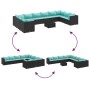 Set de sofás de jardín 11 pzas y cojines ratán sintético negro by , Garden sets - Ref: Foro24-3308340, Price: 801,56 €, Disco...