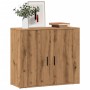 Aparador madera de ingeniería roble artesanal 80x33x70 cm by , Sideboards - Ref: Foro24-857074, Price: 74,64 €, Discount: %