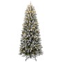 Árbol de Navidad artificial con 300 LED y nieve flocada 180 cm