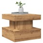 Mesa de centro con luces LED roble artisian 50x50x40 cm de , Mesas de centro - Ref: Foro24-857713, Precio: 68,14 €, Descuento: %
