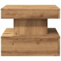 Mesa de centro con luces LED roble artisian 50x50x40 cm de , Mesas de centro - Ref: Foro24-857713, Precio: 68,14 €, Descuento: %