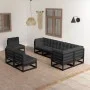Garden furniture 8 pieces and cushions solid pine wood by vidaXL, Garden sets - Ref: Foro24-3076678, Price: 925,54 €, Discoun...
