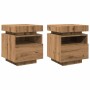Mesitas de noche con luces LED 2 uds roble artisan 40x39x48,5cm de , Mesitas de noche - Ref: Foro24-857661, Precio: 130,46 €,...