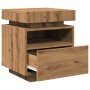 Mesitas de noche con luces LED 2 uds roble artisan 40x39x48,5cm de , Mesitas de noche - Ref: Foro24-857661, Precio: 130,46 €,...