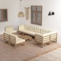 Garden furniture set 10 pieces and cushions solid pine wood by vidaXL, Garden sets - Ref: Foro24-3076692, Price: 972,82 €, Di...