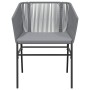Juego comedor jardín 7 pzas cojines ratán sintético vidrio gris
