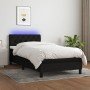Cama box spring colchón y luces LED tela negro 80x200 cm en Camas y somieres | Comprar online en Foro24