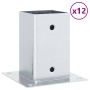 Bases para postes cuadradas 12 uds. Plata 81x81 mm de , Postes de cerca - Ref: Foro24-42000009, Precio: 61,87 €, Descuento: %