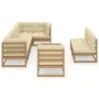 Garden furniture set 9 pieces and cushions solid pine wood by vidaXL, Garden sets - Ref: Foro24-3076682, Price: 892,36 €, Dis...