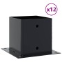 Bases para postes cuadradas 12 uds. Antracita 141x141 mm de , Postes de cerca - Ref: Foro24-42000035, Precio: 99,98 €, Descue...