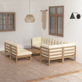 Gartenmöbel 8-teilig und Kissen aus massivem Kiefernholz von vidaXL, Gartensets - Ref: Foro24-3076662, Preis: 785,24 €, Rabat...