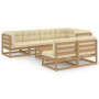 Gartenmöbel 8-teilig und Kissen aus massivem Kiefernholz von vidaXL, Gartensets - Ref: Foro24-3076662, Preis: 785,24 €, Rabat...