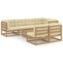 Muebles de jardín 8 pzas y cojines madera maciza pino de vidaXL, Conjuntos de jardín - Ref: Foro24-3076662, Precio: 785,24 €,...