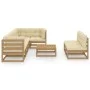 Gartenmöbel 8-teilig und Kissen aus massivem Kiefernholz von vidaXL, Gartensets - Ref: Foro24-3076662, Preis: 785,24 €, Rabat...