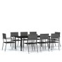 Juego de comedor para jardín 9 piezas gris by , Garden sets - Ref: Foro24-3099588, Price: 396,89 €, Discount: %