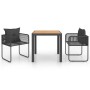 Set de comedor de jardín de 3 piezas PVC ratán negro y marrón by , Garden sets - Ref: Foro24-3060106, Price: 290,85 €, Discou...