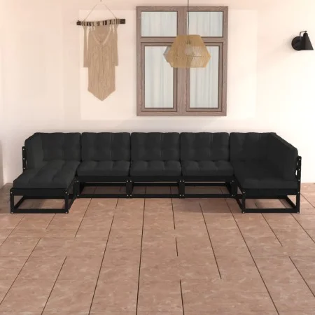 Garden furniture set 7 pieces and cushions solid pine wood by vidaXL, Garden sets - Ref: Foro24-3076748, Price: 761,80 €, Dis...