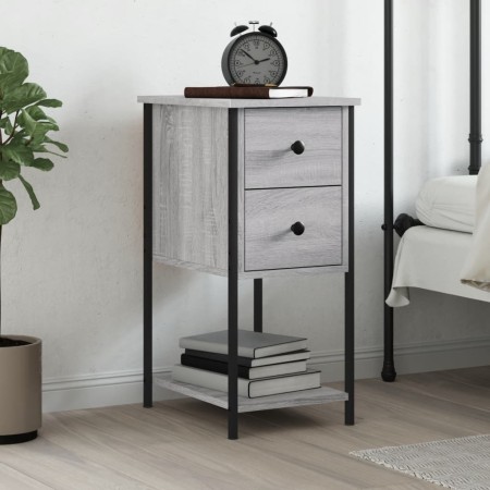 Mesita de noche madera de ingeniería gris Sonoma 32x42x70 cm by , Nightstands - Ref: Foro24-826099, Price: 55,68 €, Discount: %