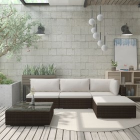 Set muebles de jardín 5 piezas y cojines ratán sintético marrón by , Garden sets - Ref: Foro24-46781, Price: 466,56 €, Discou...