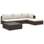Set muebles de jardín 5 piezas y cojines ratán sintético marrón de , Conjuntos de jardín - Ref: Foro24-46781, Precio: 509,60 €