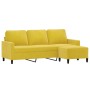 Sofá de 3 plazas con taburete terciopelo amarillo 180 cm by , Sofas - Ref: Foro24-3201061, Price: 300,98 €, Discount: %