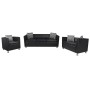 Conjunto de sofás de 2 y 3 plazas y sillón de cuero artificial negro by , Sofas - Ref: Foro24-272179, Price: 826,60 €, Discou...