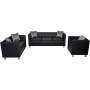 Conjunto de sofás de 2 y 3 plazas y sillón de cuero artificial negro by , Sofas - Ref: Foro24-272179, Price: 826,60 €, Discou...