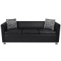 Conjunto de sofás de 2 y 3 plazas y sillón de cuero artificial negro by , Sofas - Ref: Foro24-272179, Price: 826,60 €, Discou...