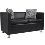 Conjunto de sofás de 2 y 3 plazas y sillón de cuero artificial negro by , Sofas - Ref: Foro24-272179, Price: 826,60 €, Discou...