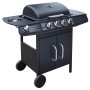 Barbacoa grill de gas 4+1 quemadores negra de , Barbacoas - Ref: Foro24-273789, Precio: 296,50 €, Descuento: %