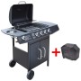 Barbacoa grill de gas 4+1 quemadores negra de , Barbacoas - Ref: Foro24-273789, Precio: 296,50 €, Descuento: %